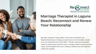 Marriage Therapist in Laguna Beach Reconnect Relationship
