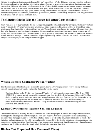 Why Hiring a Licensed Concrete Contractor in Kansas City Saves You Money