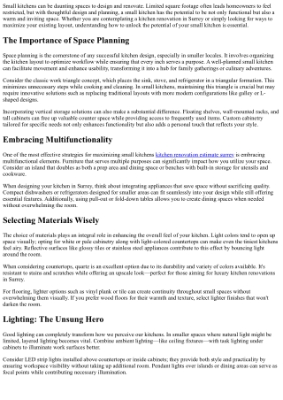 Unlocking Potential With Thoughtful Design And Planning For Small kitchens.