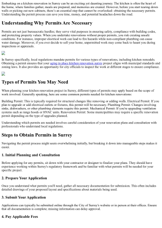 How to Navigate Permits for Kitchen Renovation Projects in Surrey