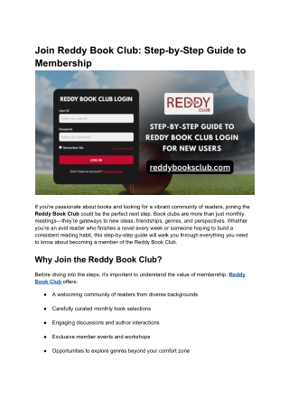 Join Reddy Book Club_ Step-by-Step Guide to Membership