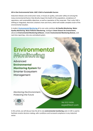 All-in-One Environmental Suite - UAE's Path to Sustainable Success