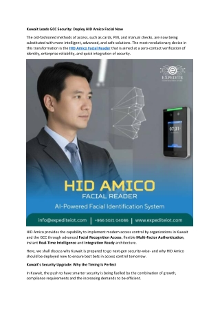 Kuwait Leads GCC Security - Deploy HID Amico Facial Now