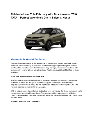 Celebrate Love This February with Tata Nexon at TSW TATA – Perfect Valentine’s Gift in Salem & Hosur (1)