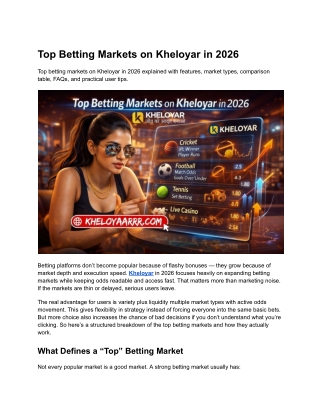Top Betting Markets on Kheloyar in 2026