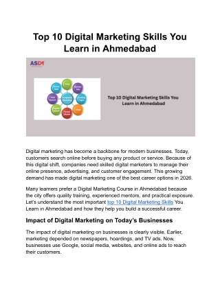 Top 10 Digital Marketing Skills You Learn in Ahmedabad