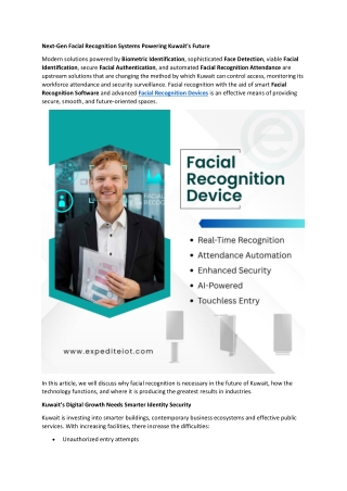 Next-Gen Facial Recognition Systems Powering Kuwait's Future