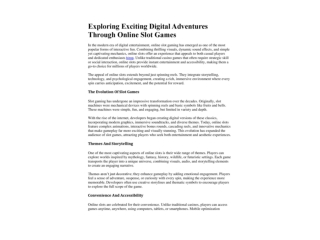 Exploring Exciting Digital Adventures Through Online Slot Games_00001