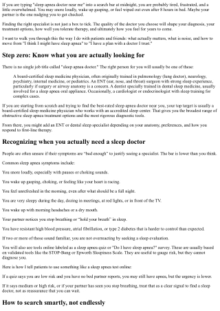 How to Find the Best-Rated Sleep Apnea Doctor Near Me