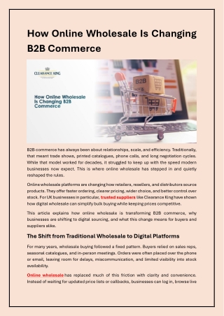 How Online Wholesale Is Powering the Next Wave of B2B Growth