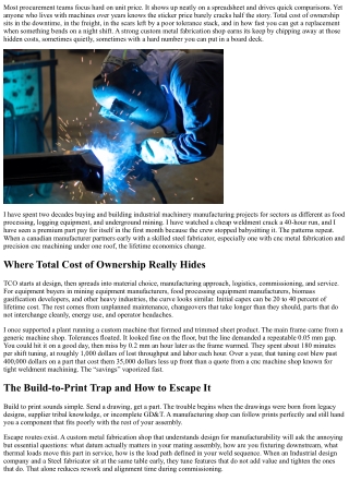 How Custom Metal Fabrication Shops Reduce Total Cost of Ownership