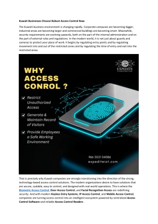 Kuwait Businesses Choose Robust Access Control Now