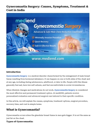 Gynecomastia Surgery_ Causes, Symptoms, Treatment & Cost in India