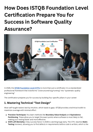 How Does ISTQB Foundation Level Certification Prepare You for Success in Software Quality Assurance