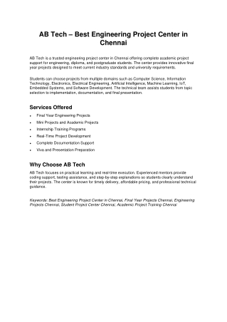 AB_Tech_Engineering_Project_Center_Chennai