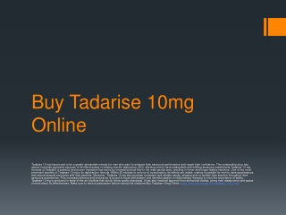Buy Tadarise 10mg Online