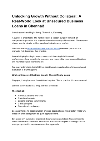 Unlocking Growth Without Collateral_ A Real-World Look at Unsecured Business Loans in Chennai