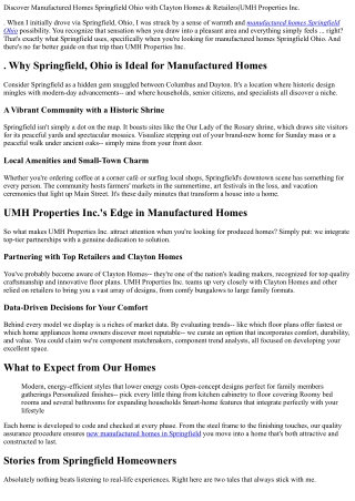 . Discover Manufactured Homes Springfield Ohio with Clayton Homes & Retailers|UM