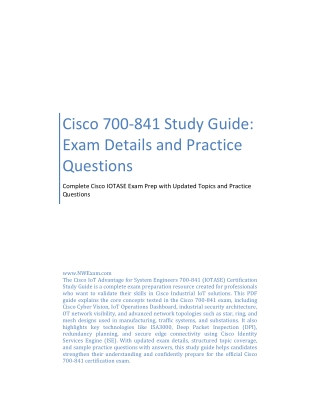 Cisco 700-841 Study Guide: Exam Details and Practice Questions