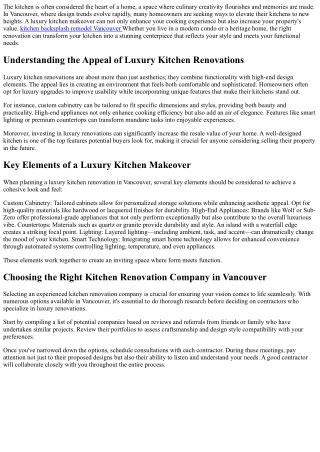 Revitalize Your Space with a Stunning Luxury Kitchen Makeover in Vancouver