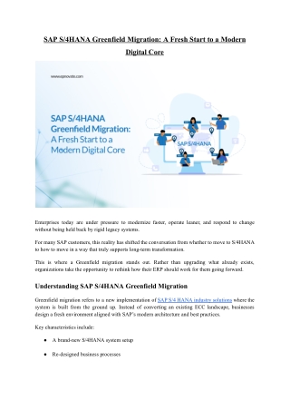  SAP S_4HANA Greenfield Migration_ A Fresh Start to a Modern Digital Core