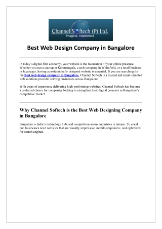 Best Web Design Company in Bangalore