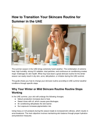 How to Transition Your Skincare Routine for Summer in the UAE