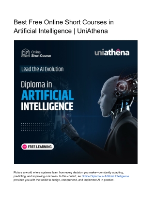 Best Free Online Short Courses in Artificial Intelligence- UniAthena