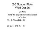 2-6 Scatter Plots Wed Oct 26