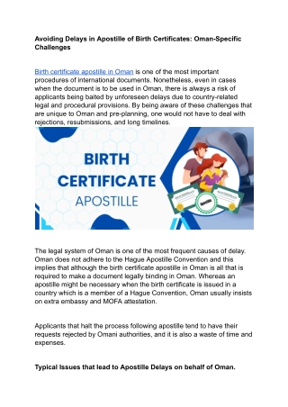 Avoiding Delays in Apostille of Birth Certificates- Oman-Specific Challenges  .docx