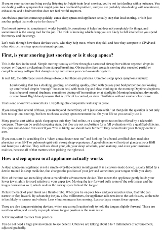 Can a Sleep Apnea Oral Appliance Help Stop Loud Snoring? A Detailed Look