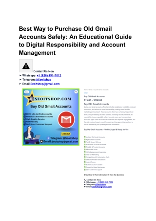 Best Way to Purchase Old Gmail Accounts Safely