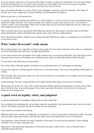 How to Roll a Joint in Under 60 Seconds: Speed Rolling Tutorial