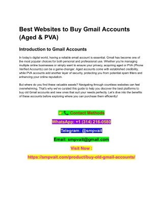 Best Websites to Buy Gmail Accounts (Aged & PVA)