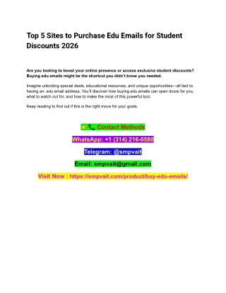 Top 5 Sites to Purchase Edu Emails for Student Discounts 2026