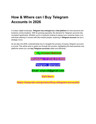 How & Where can I Buy Telegram Accounts in 2026
