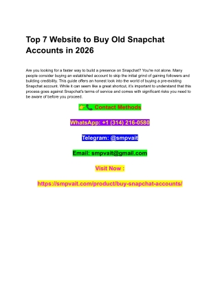 Top 7 Website to Buy Old Snapchat Accounts in 2026