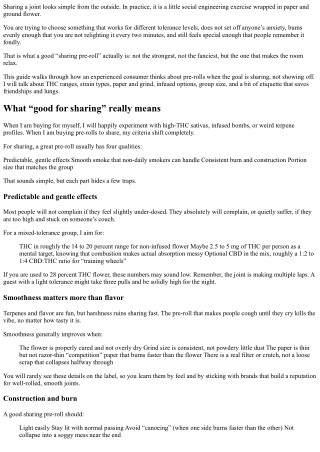 Best Pre Rolled Joints for Sharing: Smooth, Mellow, Crowd‑Pleasers