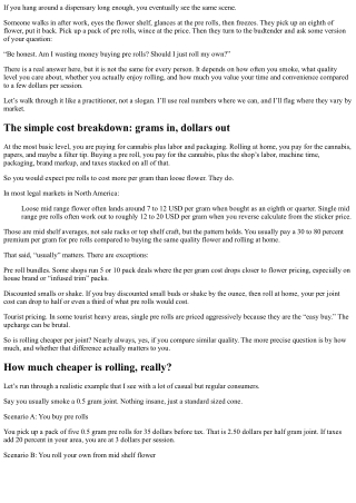 Rolling vs. Buying: Is It Cheaper to Roll a Joint or Buy a Pre Roll?