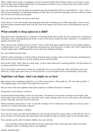 Sleep Apnea Symptoms in Children: What Parents Need to Watch For