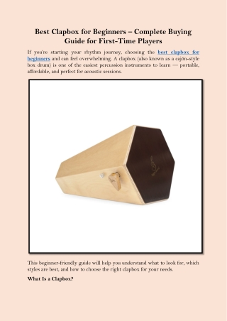 Best Clapbox for Beginners – Complete Buying Guide for First-Time Players