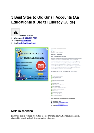 3 Best sites to Old Gmail Accounts (PVA & Aged) (1)