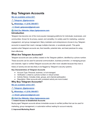 Buy Telegram Accounts in USA 2026