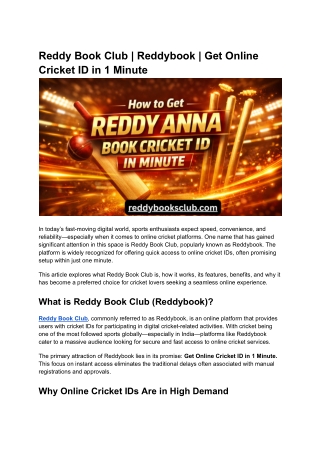 Reddy Book Club _ Reddybook _ Get Online Cricket ID in 1 Minute