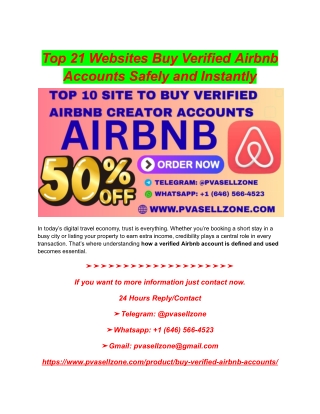 Top 21 Websites Buy Verified Airbnb Accounts Safely and Instantly
