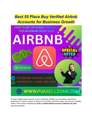 Best 55 Place Buy Verified Airbnb Accounts for Business Growth