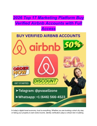 2026 Top 17 Marketing Platform Buy Verified Airbnb Accounts with Full Access