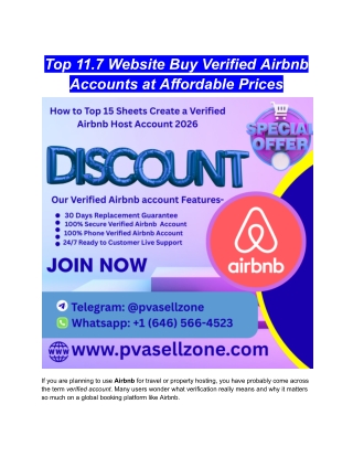 Top 11.7 Website Buy Verified Airbnb Accounts at Affordable Prices