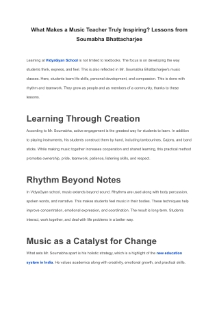 What Makes a Music Teacher Truly Inspiring -Lessons from Soumabha Bhattacharjee