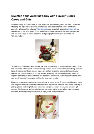 Sweeten Your Valentine’s Day with Flavour Guru’s Cakes and Gifts